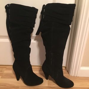 Naughty Monkey Boots, black 100% suede (size 7,5)